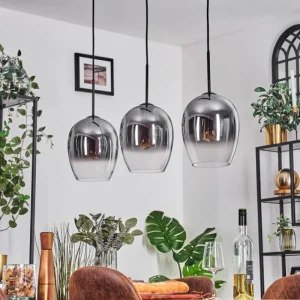 hofstein Vevino Suspension Clair, Fumé, 3 lumières* Lampes Modernes