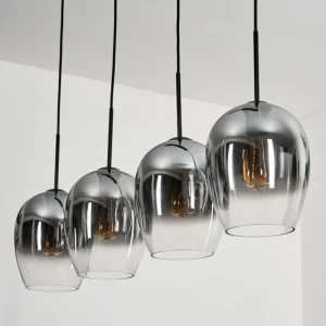 hofstein Vevino Suspension Clair, Fumé, 4 lumières* Lampes Modernes