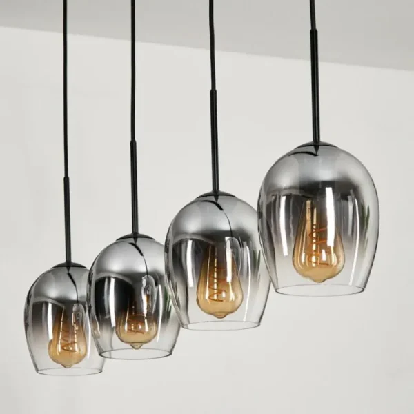 hofstein Vevino Suspension Clair, Fumé, 4 lumières* Lampes Modernes