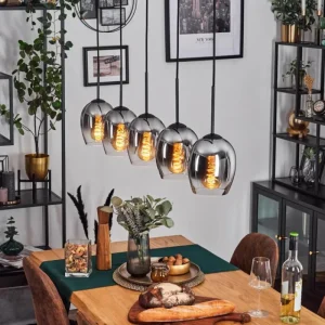 hofstein Vevino Suspension Noir, 5 lumières* Lampes Modernes