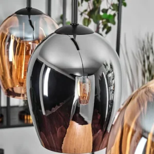 hofstein Vevino Suspension Noir, 3 lumières* Lampes En Verre