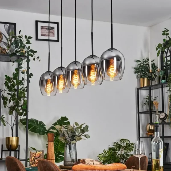 hofstein Vevino Suspension Noir, 5 lumières* Lampes Modernes