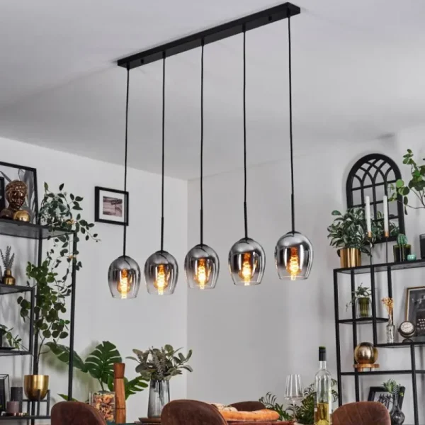 hofstein Vevino Suspension Noir, 5 lumières* Lampes Modernes