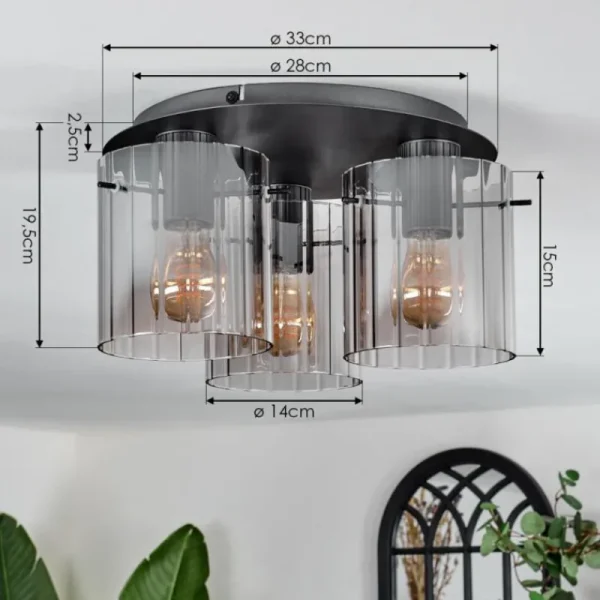 hofstein Vireda Plafonnier Anthracite, 3 lumières* Lampes Modernes