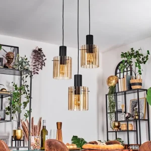 hofstein Vireda Suspension, Suspension Anthracite, 3 lumières* Lampes En Verre