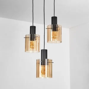 hofstein Vireda Suspension, Suspension Anthracite, 3 lumières* Lampes En Verre