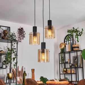 hofstein Vireda Suspension, Suspension Anthracite, 3 lumières* Lampes En Verre