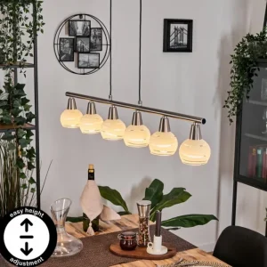 hofstein Warga Suspension, Boule lumineuse, Suspension Nickel mat, 6 lumières* Lampes En Verre