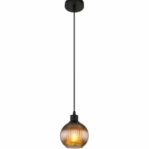 Luminaires Globo Lighting Zumba Suspension Noir, 1 lumière* Lampes En Verre