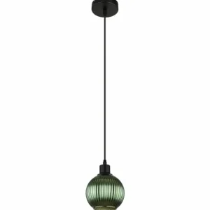 Luminaires Globo Lighting Zumba Suspension Noir, 1 lumière* Lampes En Verre