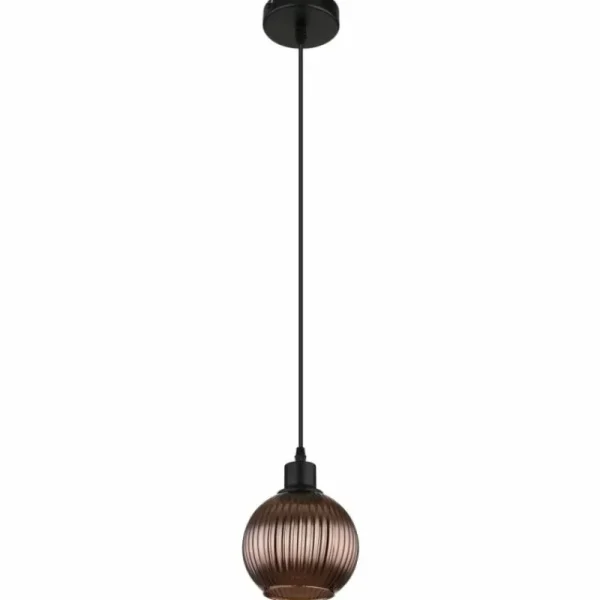 Luminaires Globo Lighting Zumba Suspension Noir, 1 lumière* Lampes En Verre