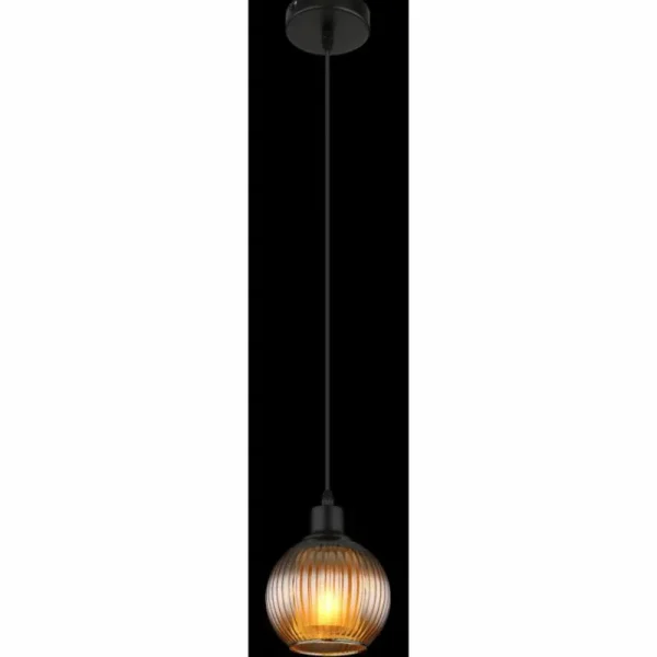 Luminaires Globo Lighting Zumba Suspension Noir, 1 lumière* Lampes En Verre