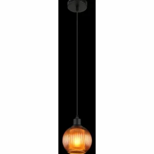 Luminaires Globo Lighting Zumba Suspension Noir, 1 lumière* Lampes En Verre