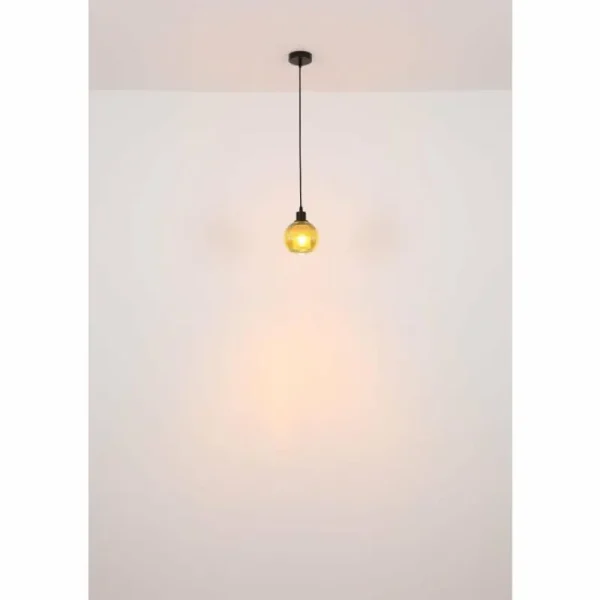 Luminaires Globo Lighting Zumba Suspension Noir, 1 lumière* Lampes En Verre