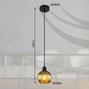 Luminaires Globo Lighting Zumba Suspension Noir, 1 lumière* Lampes En Verre